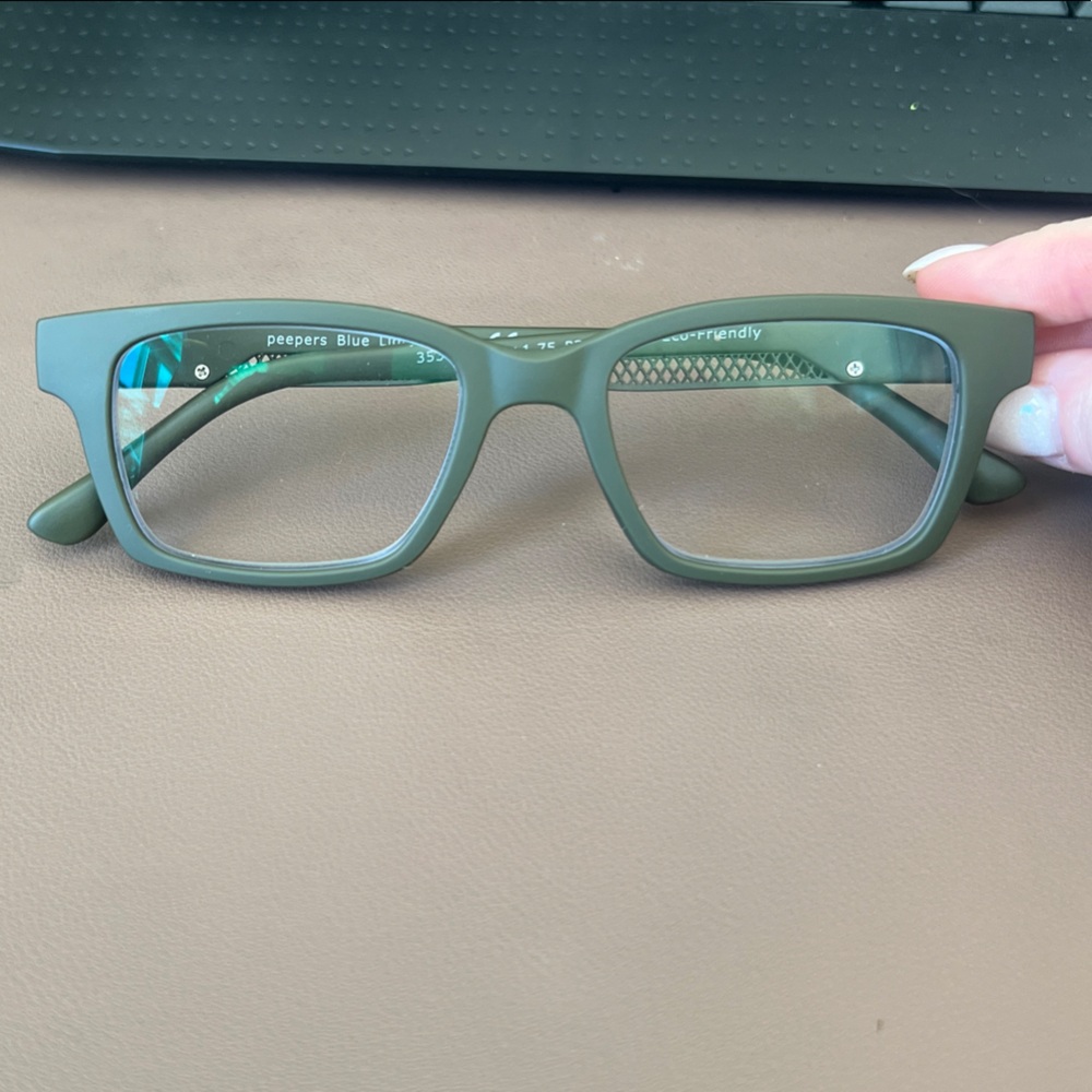 Peepers Olive Green Blue Light Reading Glasses